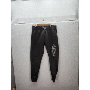 Aeropostale Mens Black Joggers With Drawstring Waist & Cuffed Ankles L
